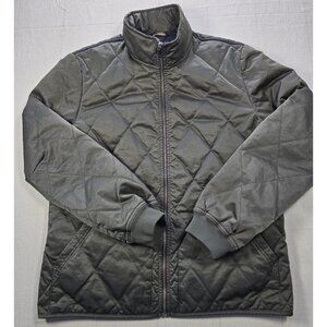 Vintage Banana Republic Men's S Quilted Full-Zip Jacket Olive Green (L)